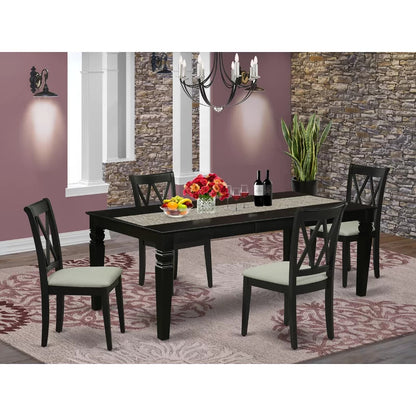 Dining Set: Leaf  Solid Wood 4 Seater Dining Set