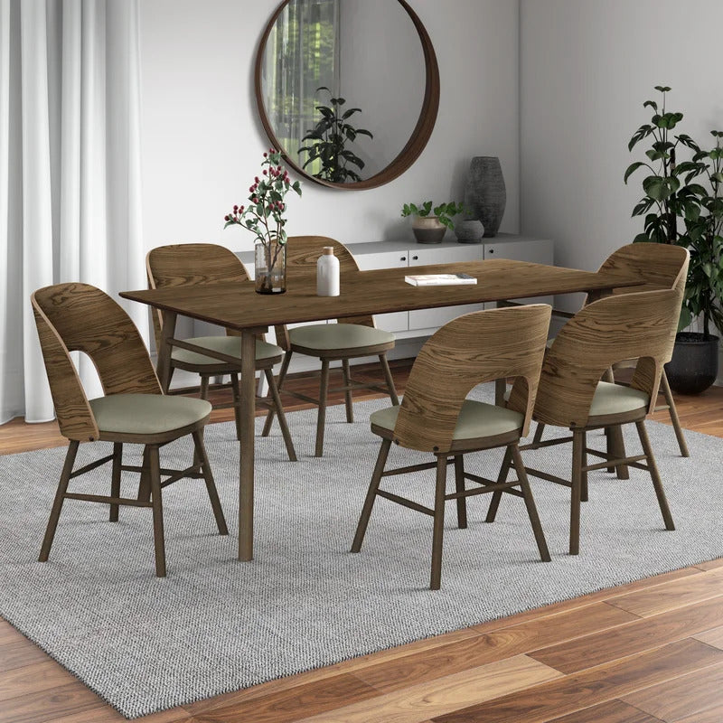 Dining Set: Modern 7-Piece Rectangular Dining Set 