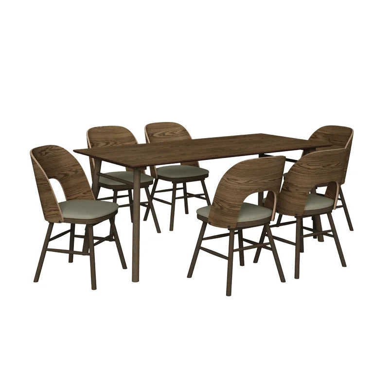 Dining Set: Modern 7-Piece Rectangular Dining Set 