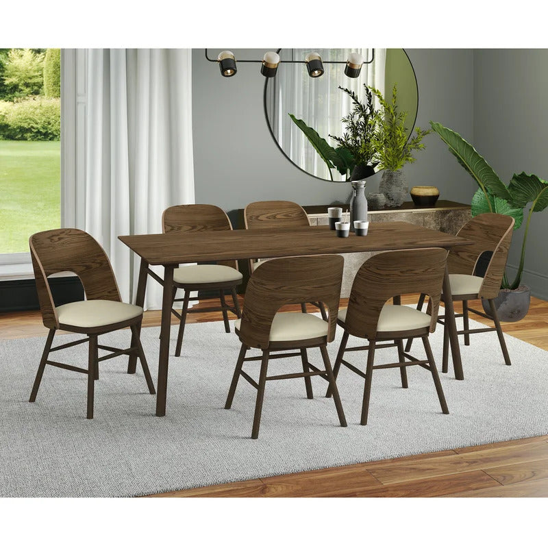 Dining Set: Modern 7-Piece Rectangular Dining Set 