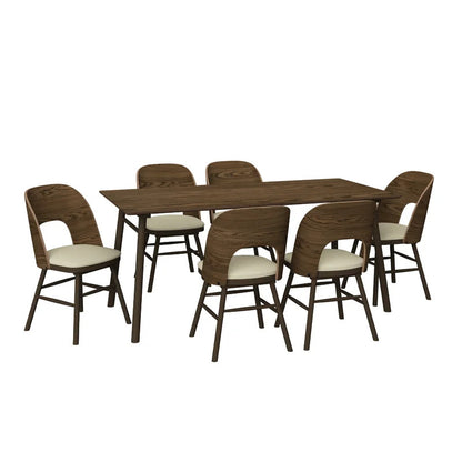 Dining Set: Modern 7-Piece Rectangular Dining Set 