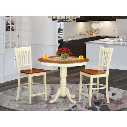 Dining Set: Person Counter Height Rubberwood Solid Wood Dining Set