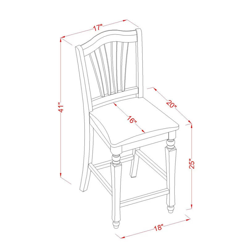 Dining Set: Person Counter Height Rubberwood Solid Wood 4 Seater Dining Set