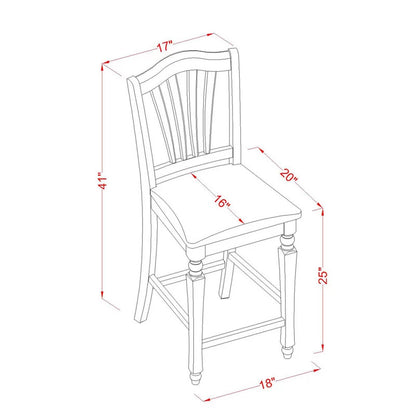Dining Set: Person Counter Height Rubberwood Solid Wood 4 Seater Dining Set