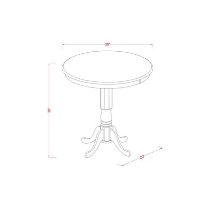 Dining Set: Person Counter Height Rubberwood Solid Wood Dining Set