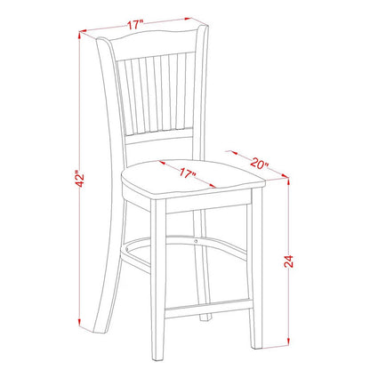 Dining Set: Person Counter Height Rubberwood Solid Wood Dining Set