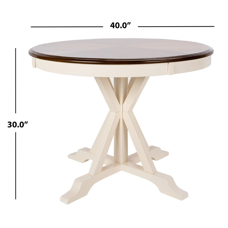 Dining Set : Round Solid Wood Dining Table & chair