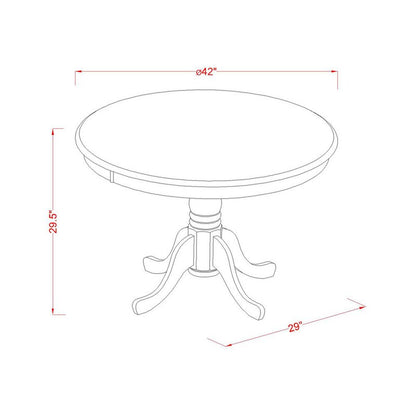 Dining Set: Rubberwood Solid Wood 4 Seater Breakfast Nook Dining Set