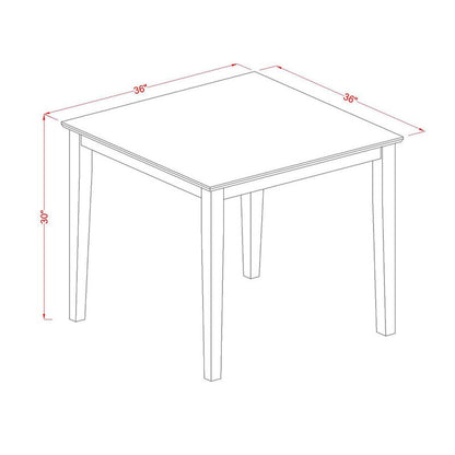 Dining Set: Rubberwood Solid Wood 4 Seater Dining Set