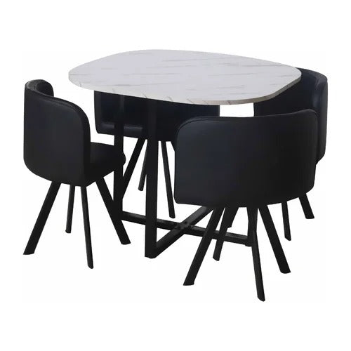 Dining Set: Square Dining Table with 4 Chairs