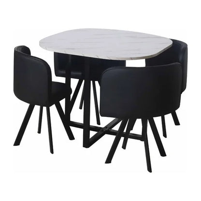 Dining Set: Square Dining Table with 4 Chairs