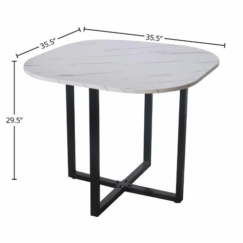 Dining Set: Square Dining Table with 4 Chairs