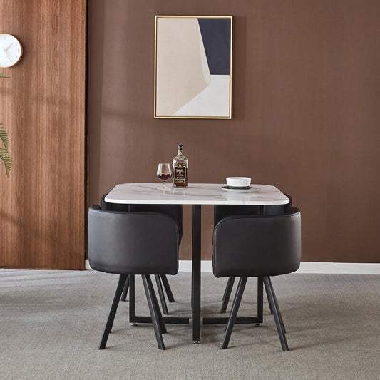 Dining Set: Square Dining Table with 4 Chairs