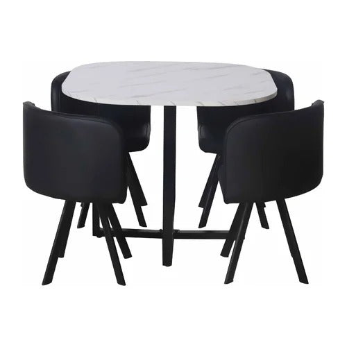 Dining Set: Square Dining Table with 4 Chairs