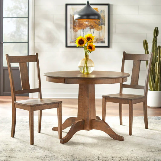 Dining Set: Walnut 2 Seater Round Dining Table Set