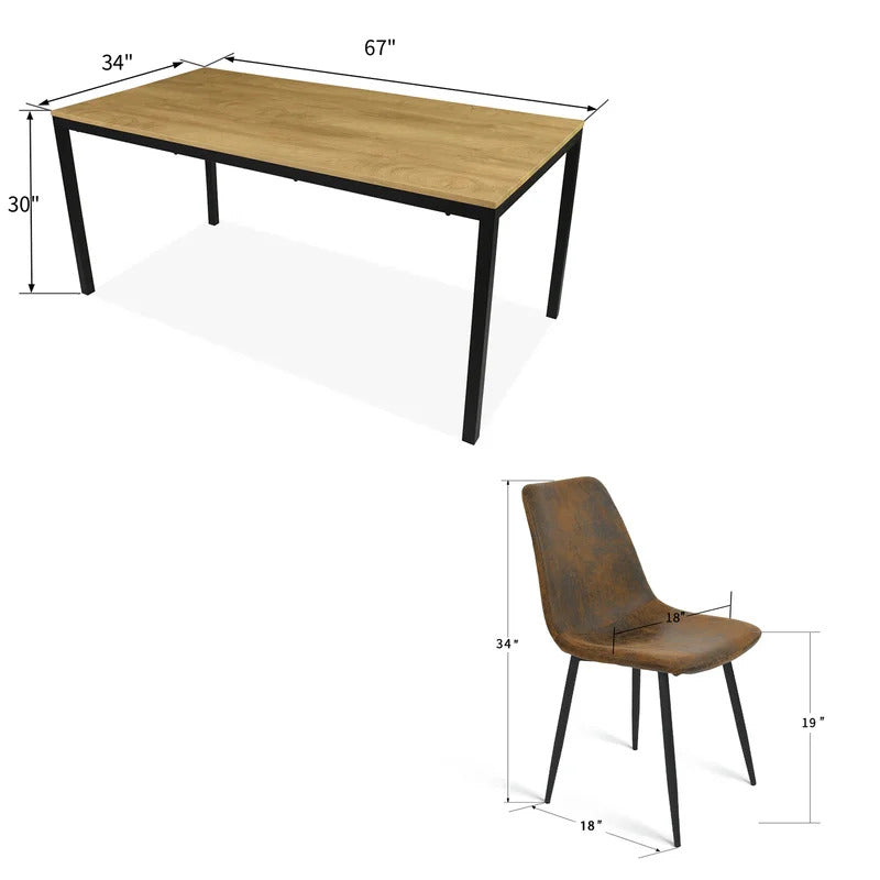 Dining Set: Warm Wood Grain 8 Seater Dining Set
