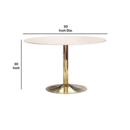 Dining Set: White Round Dining Table With 2 Chairs