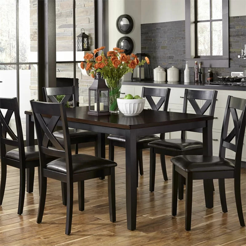 Dining Set: Wooden Dining Table with 6 Chairs Dining Set