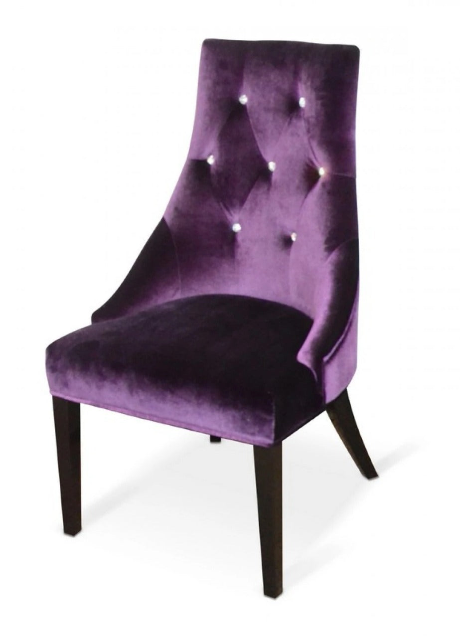 Dining Chair: NICK Grey Velour Dining Chair