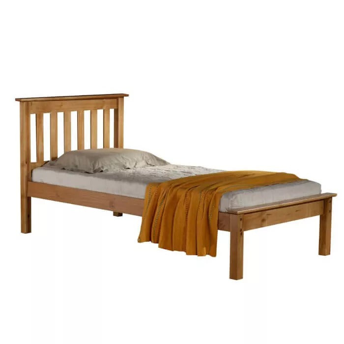 Double Bed Antique Pine Wooden Bed