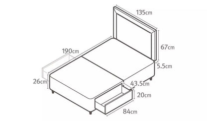 Double Bed: 2 Drawer Double Divan Bed With Storage Drawers