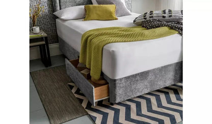 Double Bed: 2 Drawer Double Divan Bed With Storage Drawers
