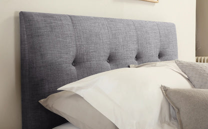 Double Bed:  Covershine Grey Fabric Double Bed