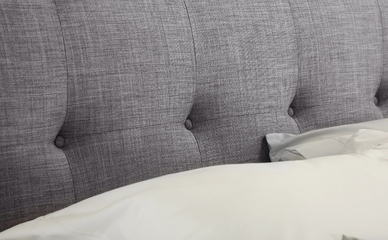 Double Bed:  Covershine Grey Fabric Double Bed