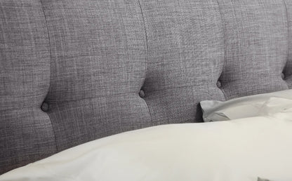 Double Bed:  Covershine Grey Fabric Double Bed