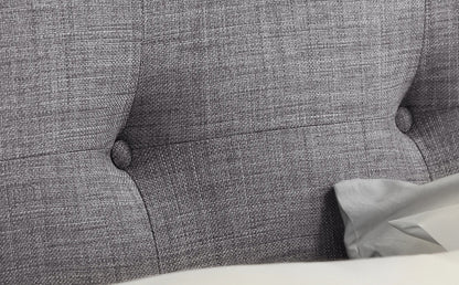 Double Bed:  Covershine Grey Fabric Double Bed