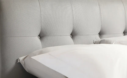 Double Bed:  Covershine Grey Velvet Fabric Double Bed