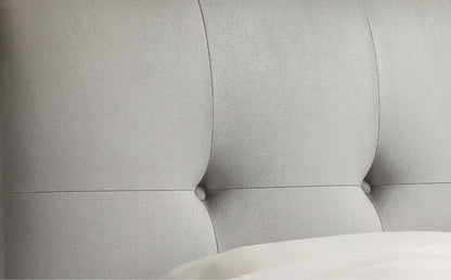 Double Bed:  Covershine Grey Velvet Fabric Double Bed