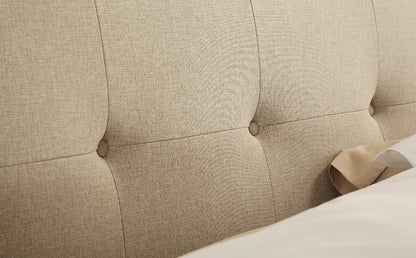 Double Bed:  Covershine Oatmeal Fabric Double Bed