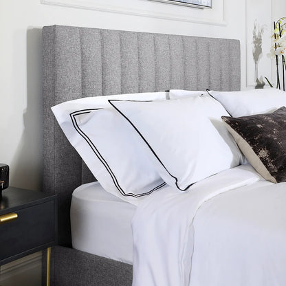  Double Bed: Grey Fabric Double Bed