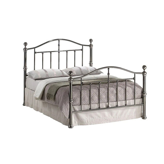 Metal Bed: Gunmetal Nickel Metal Double Bed