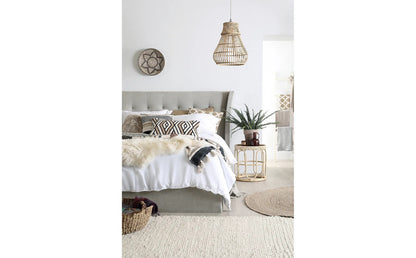 Double Bed: Kenle Oatmeal Fabric  Double Bed