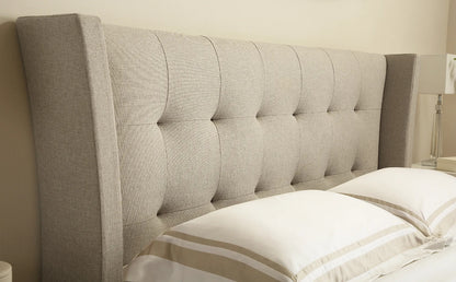 Double Bed: Kenle Oatmeal Fabric  Double Bed