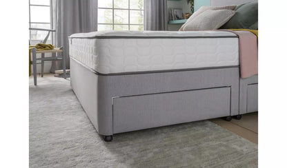 Double Bed: Light Grey Double Bed