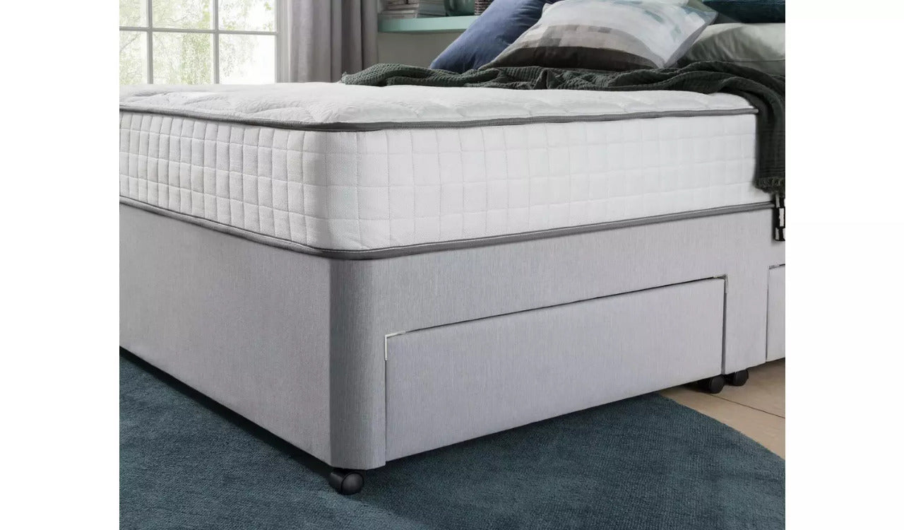 Double Bed: Light Grey Double Bed