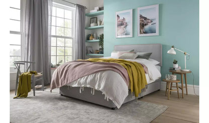 Double Bed: Light Grey Double Bed