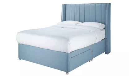 Double Bed: Luxurious Fabric 2 Drawer Double Bed