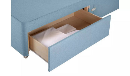 Double Bed: Luxurious Fabric 2 Drawer Double Bed