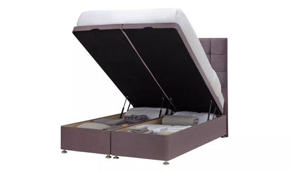 Double Bed: Mauve Ottoman Double Bed