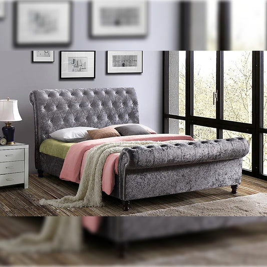 Double Bed Modern Velvet Double Bed