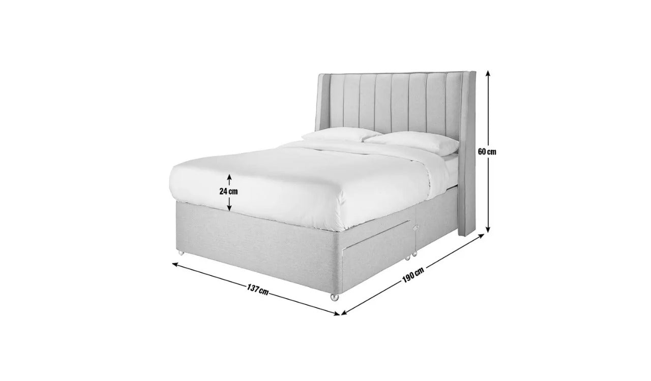 Double Bed: Mustard 2 Drawer Double Bed