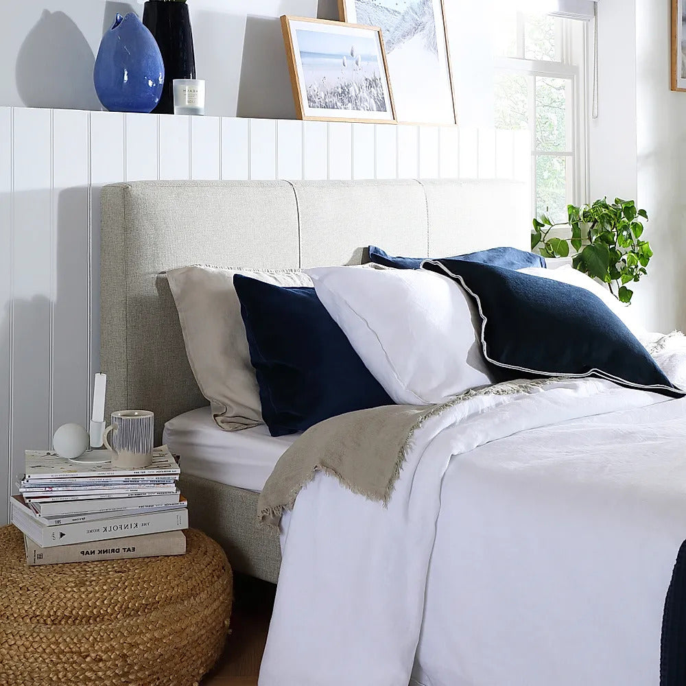  Double Bed: Oatmeal Fabric Double Bed