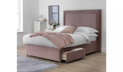 Double Bed: Pink 2 Drawer Double Bed
