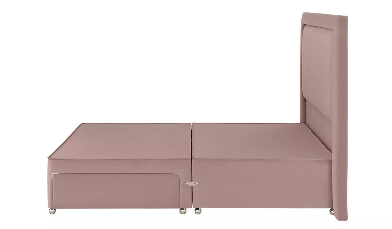 Double Bed: Pink 2 Drawer Double Bed