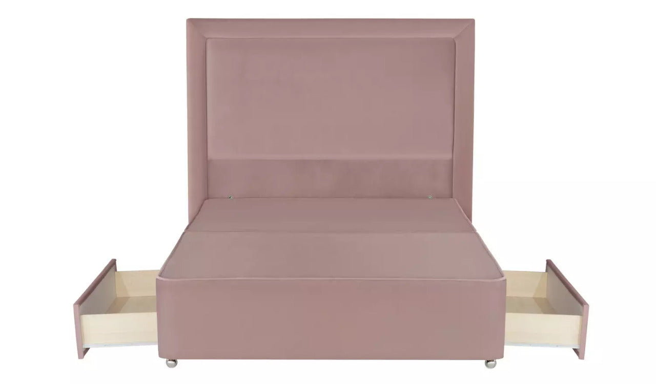Double Bed: Pink 2 Drawer Double Bed