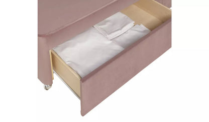 Double Bed: Pink 2 Drawer Double Bed